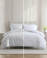 Vera Wang Nebulous Flower Cotton 3-Pc. Duvet Cover Set
