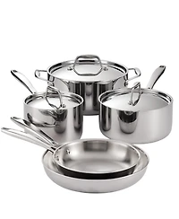 Tramontina Signature 8-Piece Tri-Ply Base Stainless Steel Cookware Set with Lids