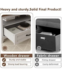 gaomon Farmhouse Coffee Table with Drawers, Center Rustic Tables Living Room Table, Open Shelf and 6 Support