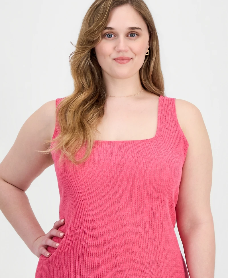 Full Circle Trends Trendy Plus Square-Neck Maxi Dress