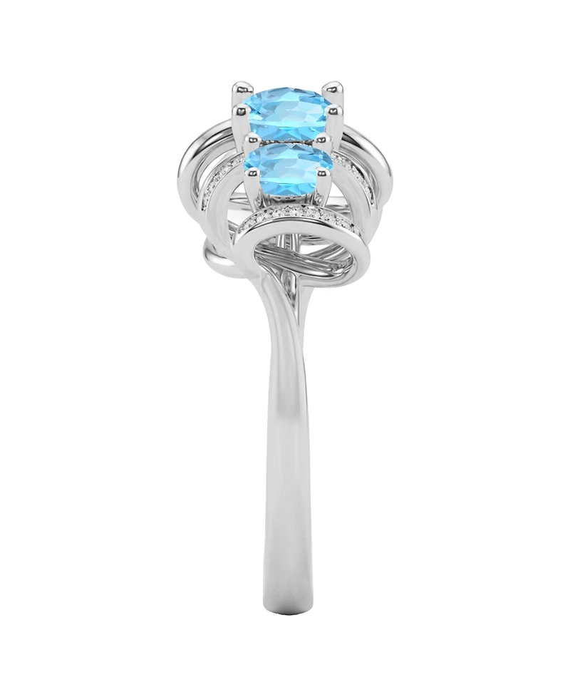 Macy's Amethyst (7/8 ct. t.w.) & Lab Grown White Sapphire (1/4 Ring 14k Gold Over Sterling Silver (Also Available Multi-Stones)