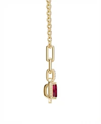 Macy's Lab Grown Emerald (3/4 ct. t.w.) & White Sapphire (1/5 Necklace 14k Gold Over Sterling Silver (Also Available Multi-S