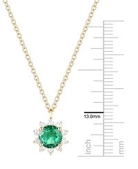 Macy's Citrine (3/4 ct. t.w.) & Lab Grown White Sapphire (1/4 Necklace 14k Gold Over Sterling Silver (Also Available Multi-Stones)