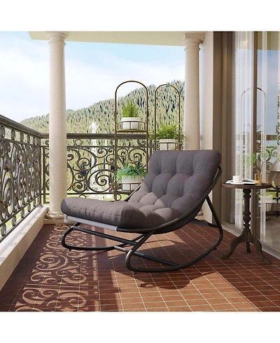 gaomon Outdoor Rocking Chair , Modern Comfy Lounge Rocker Chair, Sturdy Metal Frame, Suitable for Living Room