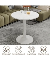 Rainsken 27.6" Coffee Table, Modern Tulip Center Table, Mid-Century Leisure Table for Small Places, Living Room
