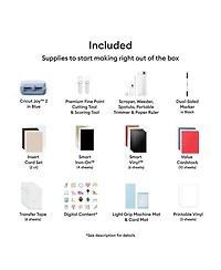 Cricut Joy 2 Rainbow Essential Bundle - Compact Smart Cutting Machine with Smart Vinyl, Smart Iron On, Cardstock, Insert Cards and Printable Vinyl