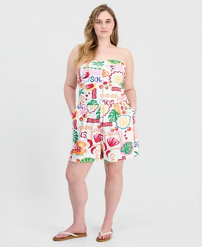 Full Circle Trends Trendy Plus Yummy Strapless Romper