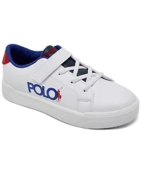 Polo Ralph Lauren Little Sutton Graphic Fastening Strap Casual Sneakers from Finish Line