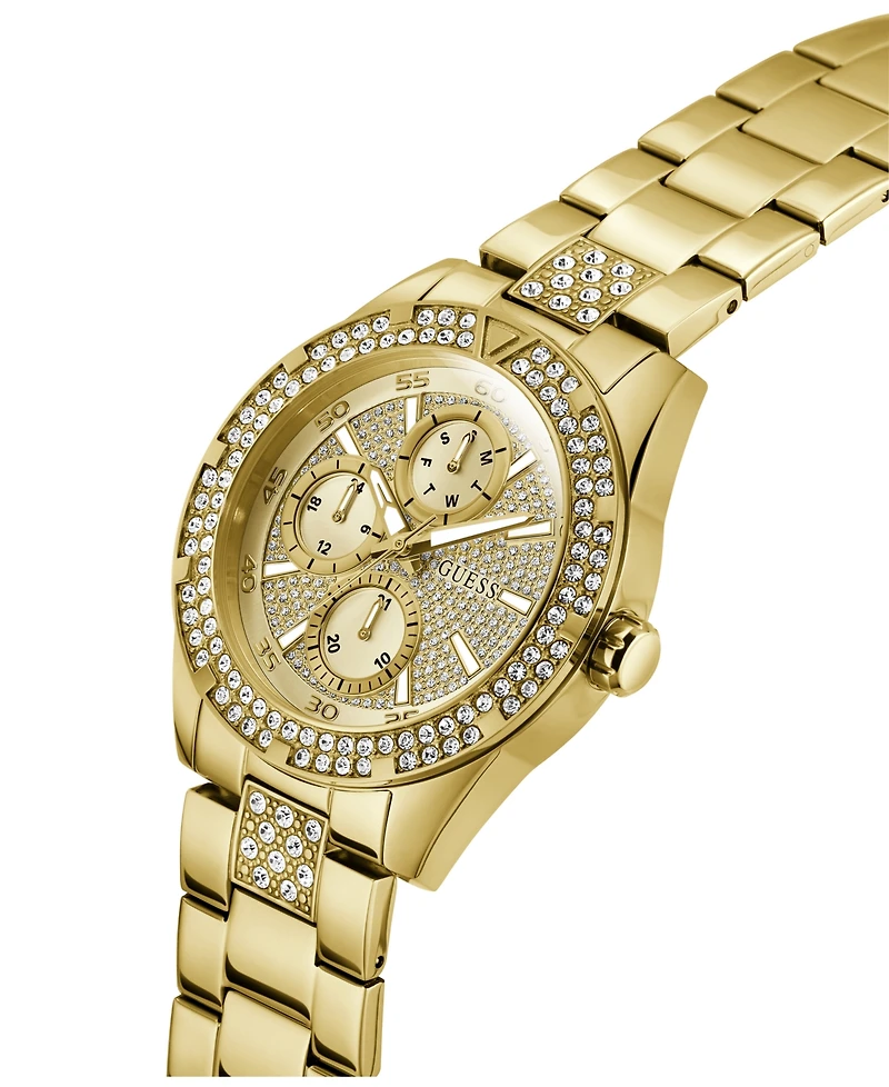 Guess Men's Quartz Gold-Tone Stainless Steel Watch, 44mm