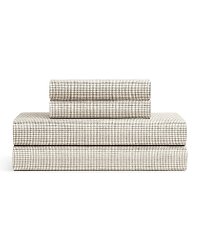Calvin Klein Printed Washed 200-Thread Count Cotton Percale 4-Pc. Sheet Set
