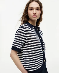 Tommy Hilfiger Women's Crochet Short-Sleeve Cardigan