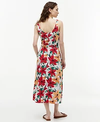 Tommy Hilfiger Women's Printed Belted Midi Dress