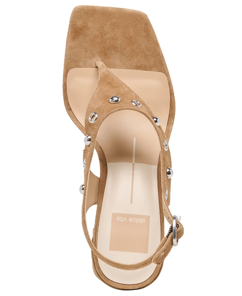 Dolce Vita Women's Yves Studded Square Toe Thong Dress Sandals