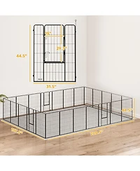 Paw Hut 24 Panel 32 Inch Dog Playpen for Small and Medium Dogs, Gray