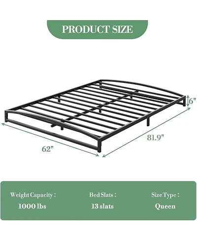 gaomon 6 Inch Metal Platform Bed Frame