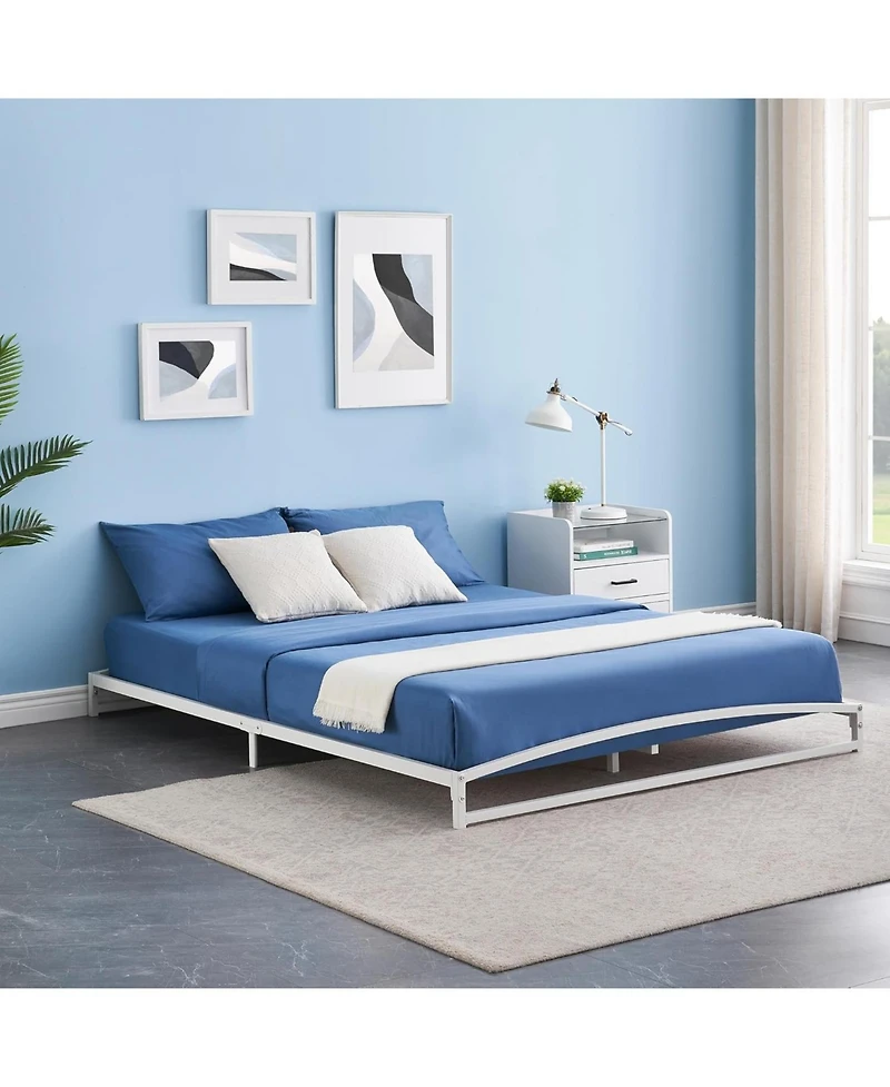 gaomon 6in Metal Platform Bed Frame Steel Slats No Box Spring