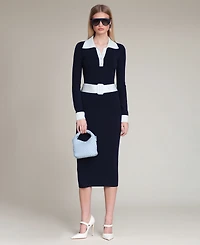 Avec Les Filles Women's Belted Sweater Dress