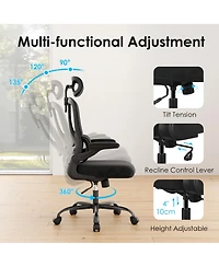 Rainsken Ergonomic Office Chair, Adjustable Swivel Desk Chair with Headrest and Lumbar Support, Computer Chair for Home Office