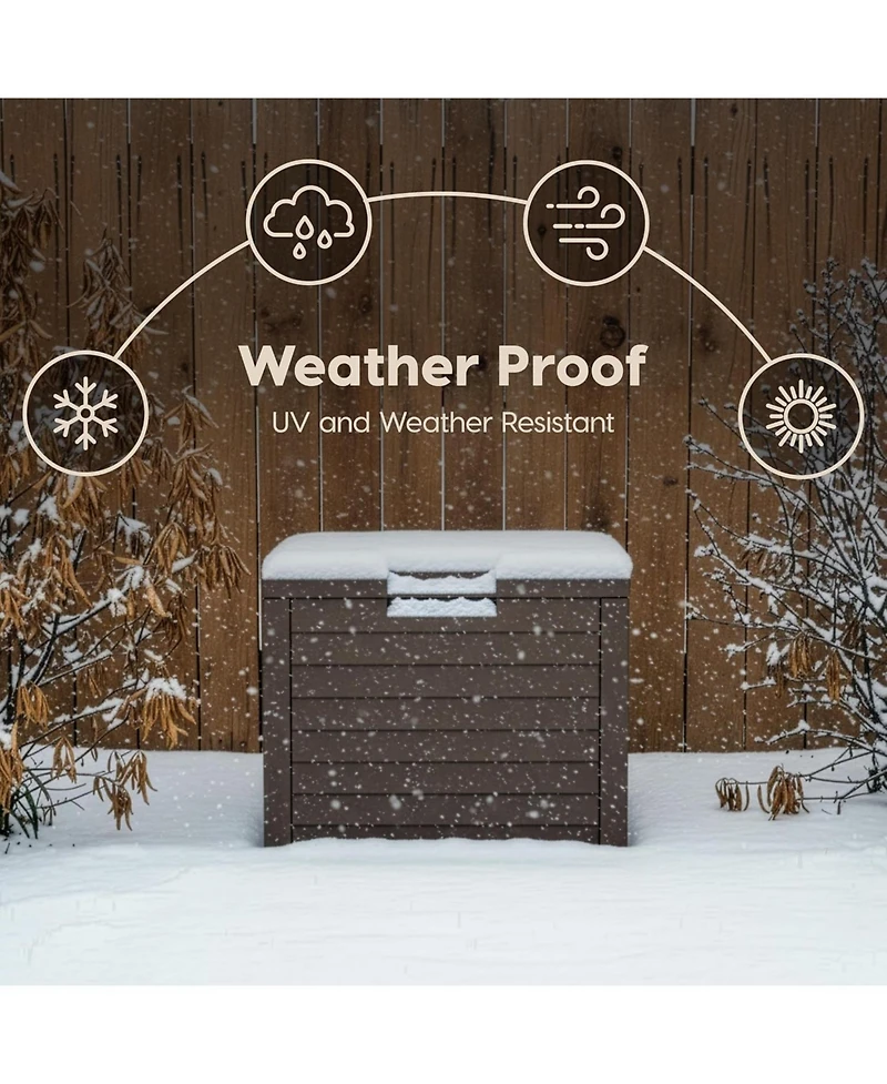 Iris 35-Gallon Outdoor Deck Storage Box, Lockable and Uv-Protected, Weather-Resistant Patio Storage, Durable and Stylish Design