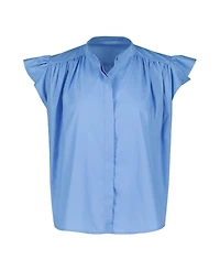 Bishop + Young Women's Camryn Flutter Sleeve Poplin Top