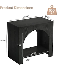 Tribesigns Side Table Set of 2, with Wooden Base, for living room bedroom