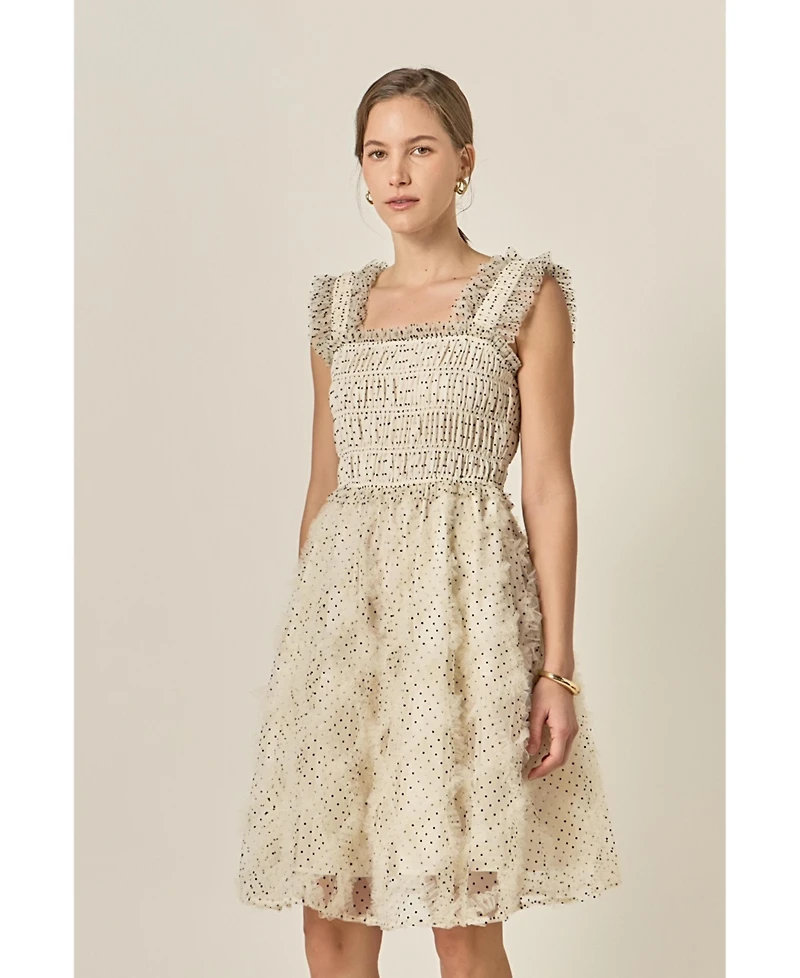 English Factory Women's Polka Dot Sleeveless Midi Dress