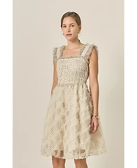 English Factory Women's Polka Dot Sleeveless Midi Dress