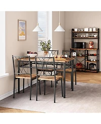 gaomon 5-Piece Space Saving Dining Table Set, Kitchen Table and Upholstered Chairs, Compact Dining Room Set for Apartment