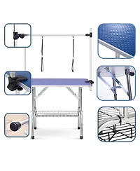 Aostirmotor 42" Large Heavy Duty Pet Grooming Table for Dogs and Cats with Adjustable Arm