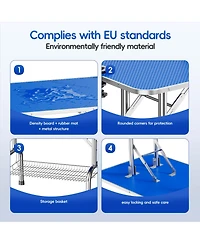Aostirmotor 46" Blue Large Heavy Duty Pet Grooming Table for Dogs and Cats with Adjustable Arm