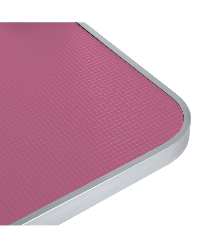 Aostirmotor 36" Pink Folding Pet Grooming Table with Stainless Steel Frame and Adjustable Arm