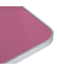 Aostirmotor 36" Pink Folding Pet Grooming Table with Stainless Steel Frame and Adjustable Arm