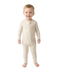 Motette Baby Boys Sandstone Gingham Bamboo Sleeper