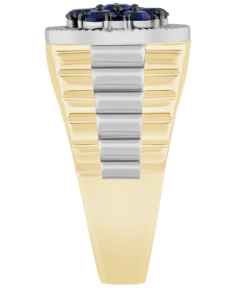 Macy's Men's Lab Grown Sapphire (1-1/2 ct. t.w.) Ring Gold Vermeil over Sterling Silver