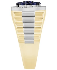Macy's Men's Lab Grown Sapphire (1-1/2 ct. t.w.) Ring Gold Vermeil over Sterling Silver