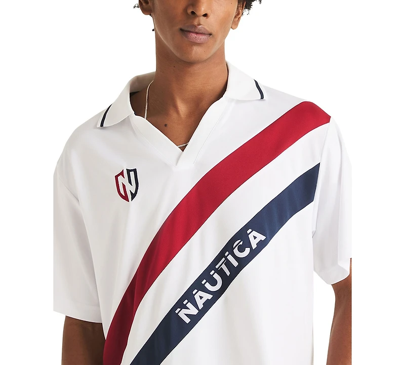 Nautica Men's Diagonal Blocking Johnny Collar Polo Shirt