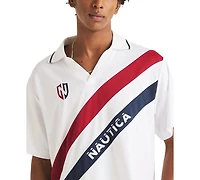 Nautica Men's Diagonal Blocking Johnny Collar Polo Shirt