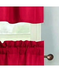 Rt Designers Collection 100% Polyester Gibson Solid 3 Piece Kitchen Curtains Valance and Tiers Set 54" x 18