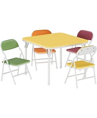 gaomon Folding Square Table and 4 Chairs Set, Lightweight Indoor Outdoor Dining Set, Collapsible Compact Table, Portable Chairs