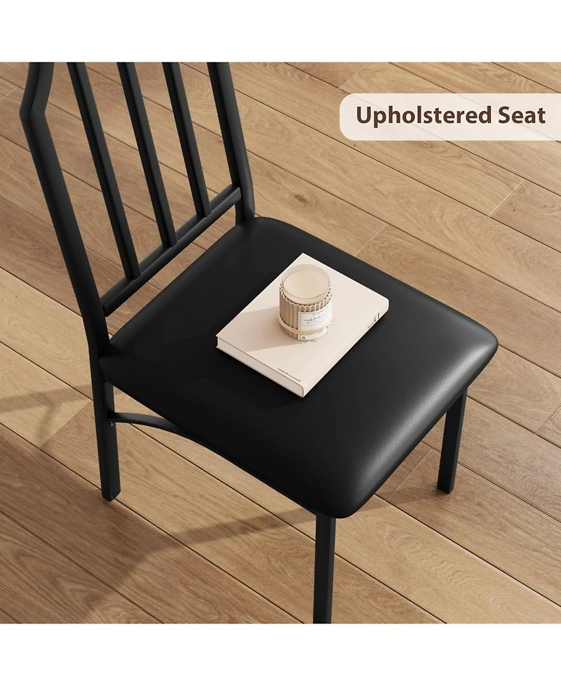 gaomon 2-Person Small Dining Table Set, Ultra Comfort Pu Cushion Chairs, For Home, Kitchen, Apartment