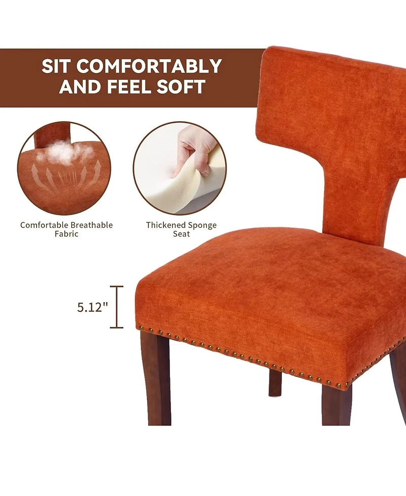 Rainsken Modern Wooden Dining Chairs Set of 2