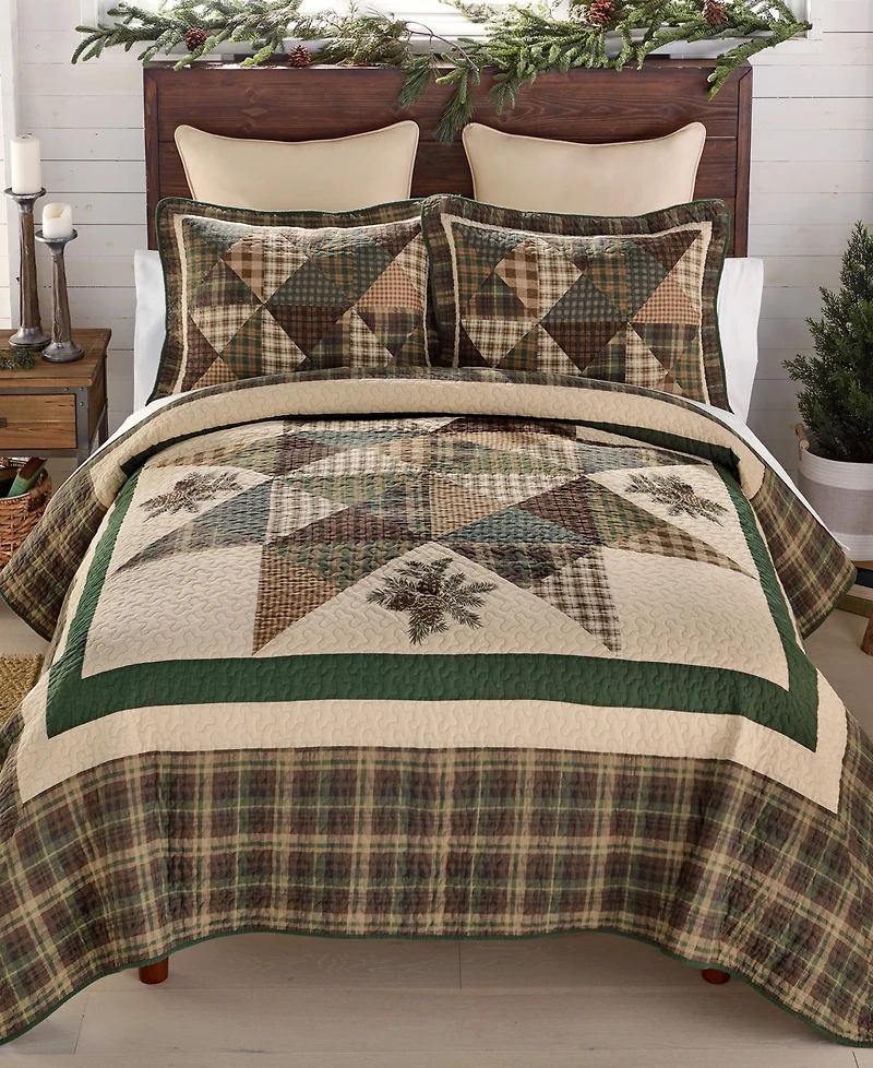 Donna Sharp Pine Star Cotton 3-Pc. Quilt Set