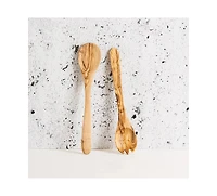 Gharyan Stoneware, Olive Wood Utensils Set