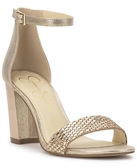 Jessica Simpson Women's Sahino Block Heel Rhinestone Dress Sandals