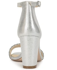 Jessica Simpson Women's Sahino Block Heel Rhinestone Dress Sandals