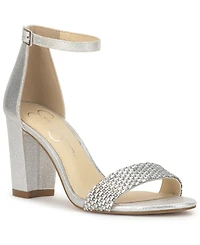 Jessica Simpson Women's Sahino Block Heel Rhinestone Dress Sandals