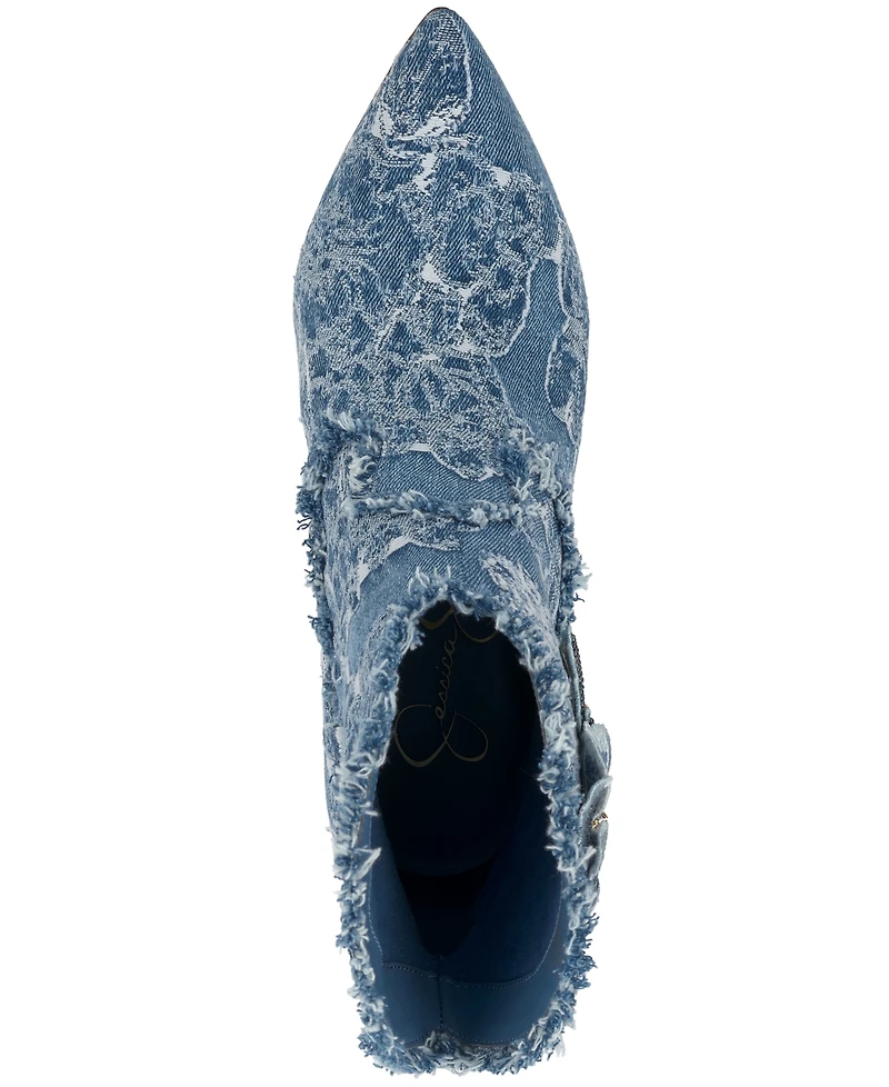Jessica Simpson Women's Plitee Floral Western Stiletto Booties