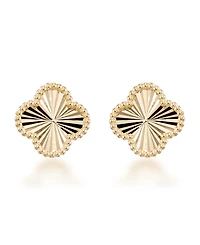 Macy's Textured Clover Stud Earrings in 10k Yellow Gold