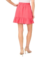 CeCe Women's Belted Ruffle-Hem Mini Skirt
