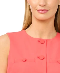 CeCe Women's Crewneck Button-Up Vest